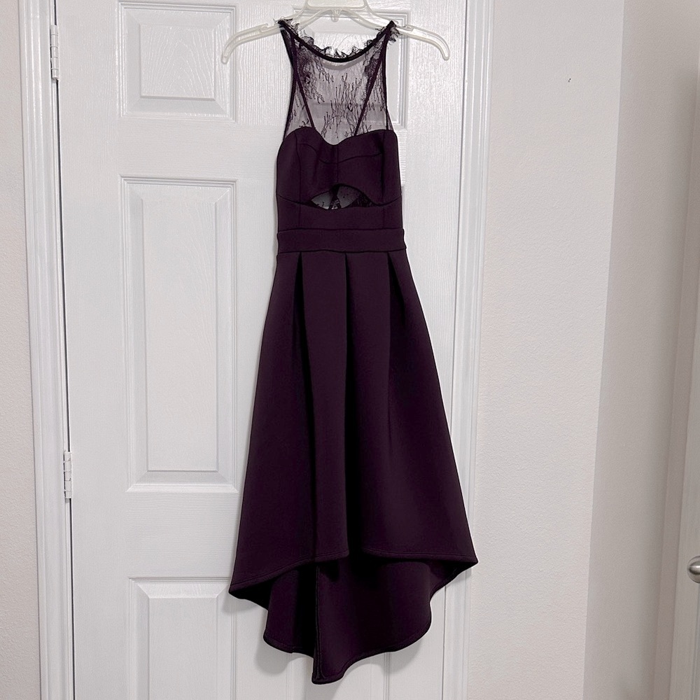ASOS Dark Purple Dress with lace accents